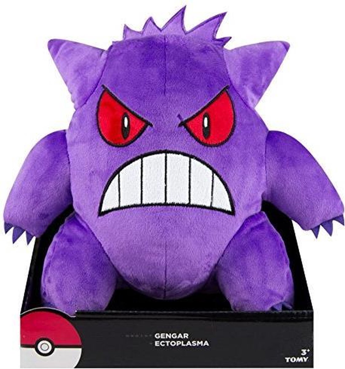 Pokemon Gengar Tomy Pluche Knuffel 25x30 cm | Originele Pokemon Plush | Ectoplasma | Pokemon 25cm